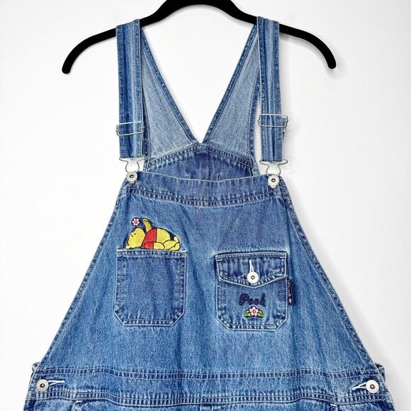 Vintage Disney Pooh & Friends Overalls Denim Jean Bib 90s Y2K Women’s Size 18 - Picture 4 of 10